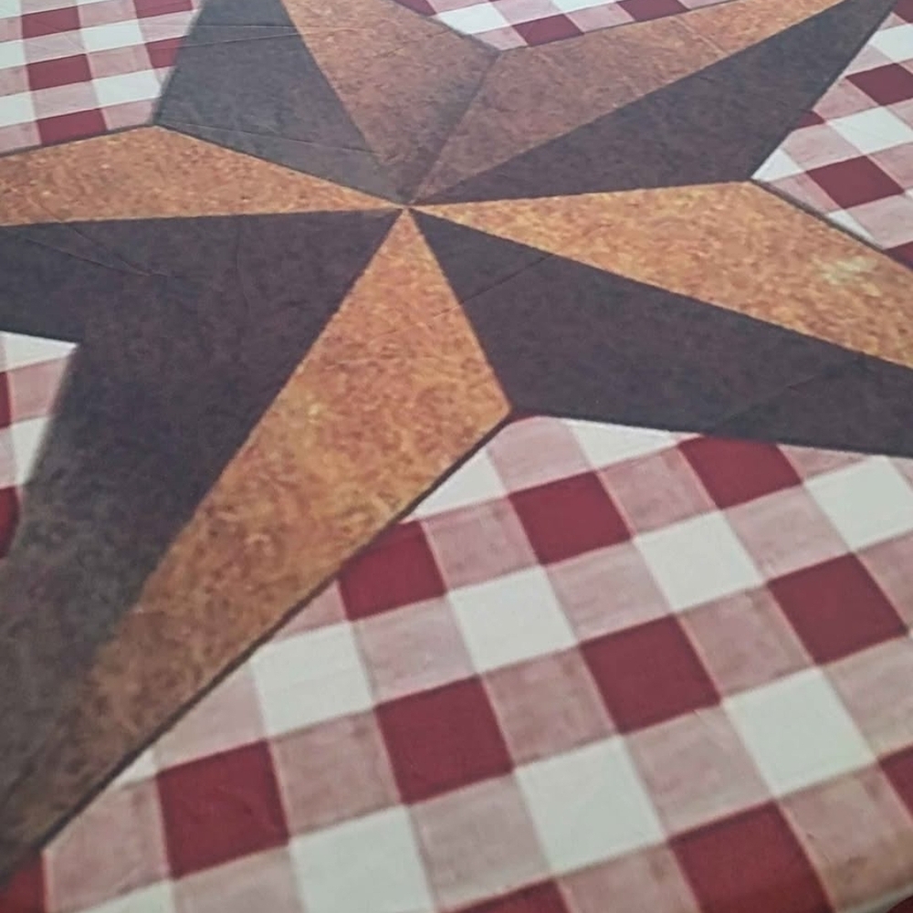 Amazon Red and Brown Star Tablecloth - Picture 2 of 3